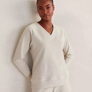 NWT Haven Well Within Organic Cotton French Terry V-Neck Sweatshirt